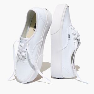 Vans® Authentic Platform 2.0 Lace-Up Sneakers in White Canvas Unisex